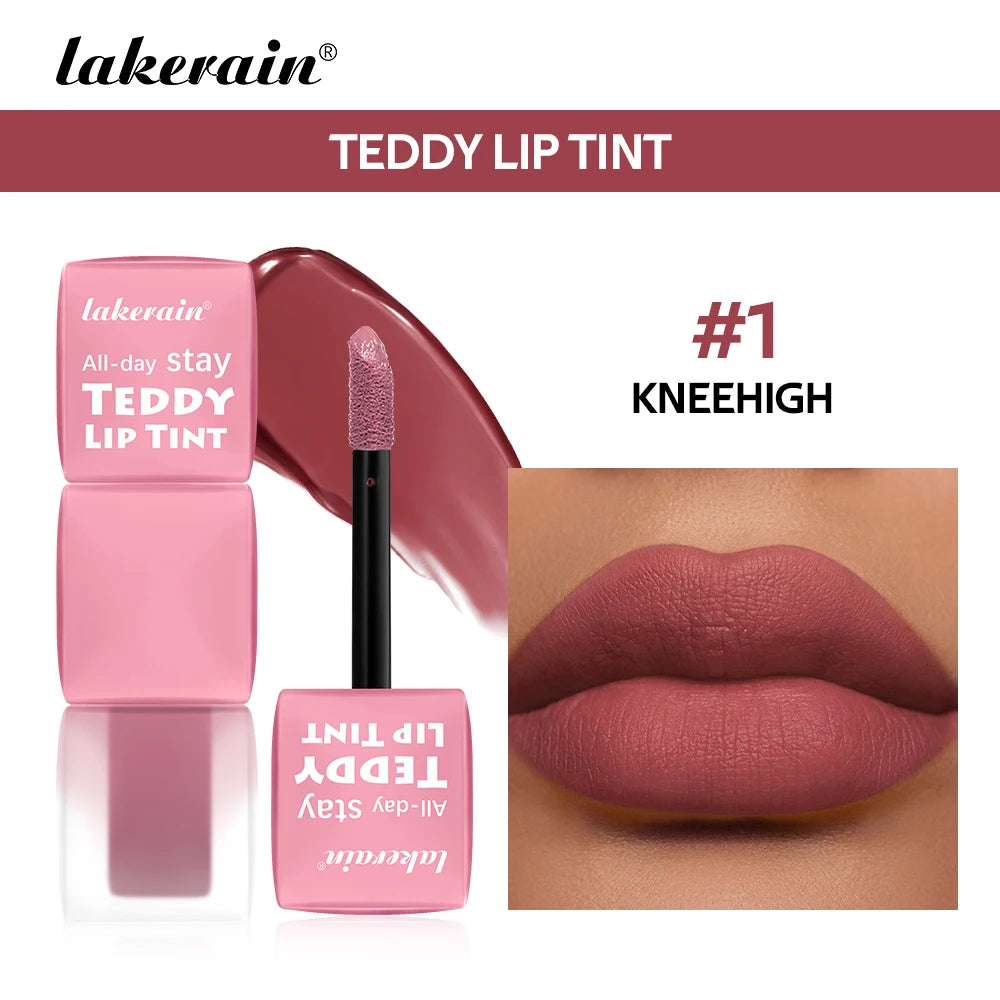 Lakerain Matte Teddy Lip Gloss Set – 6 Long-Lasting Waterproof Shades, Non-Stick & Smudge-Resistant Finish