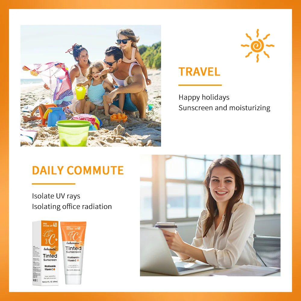 Lakerain SPF40 Tinted VC Sunscreen – Moisturizing & UV Protection