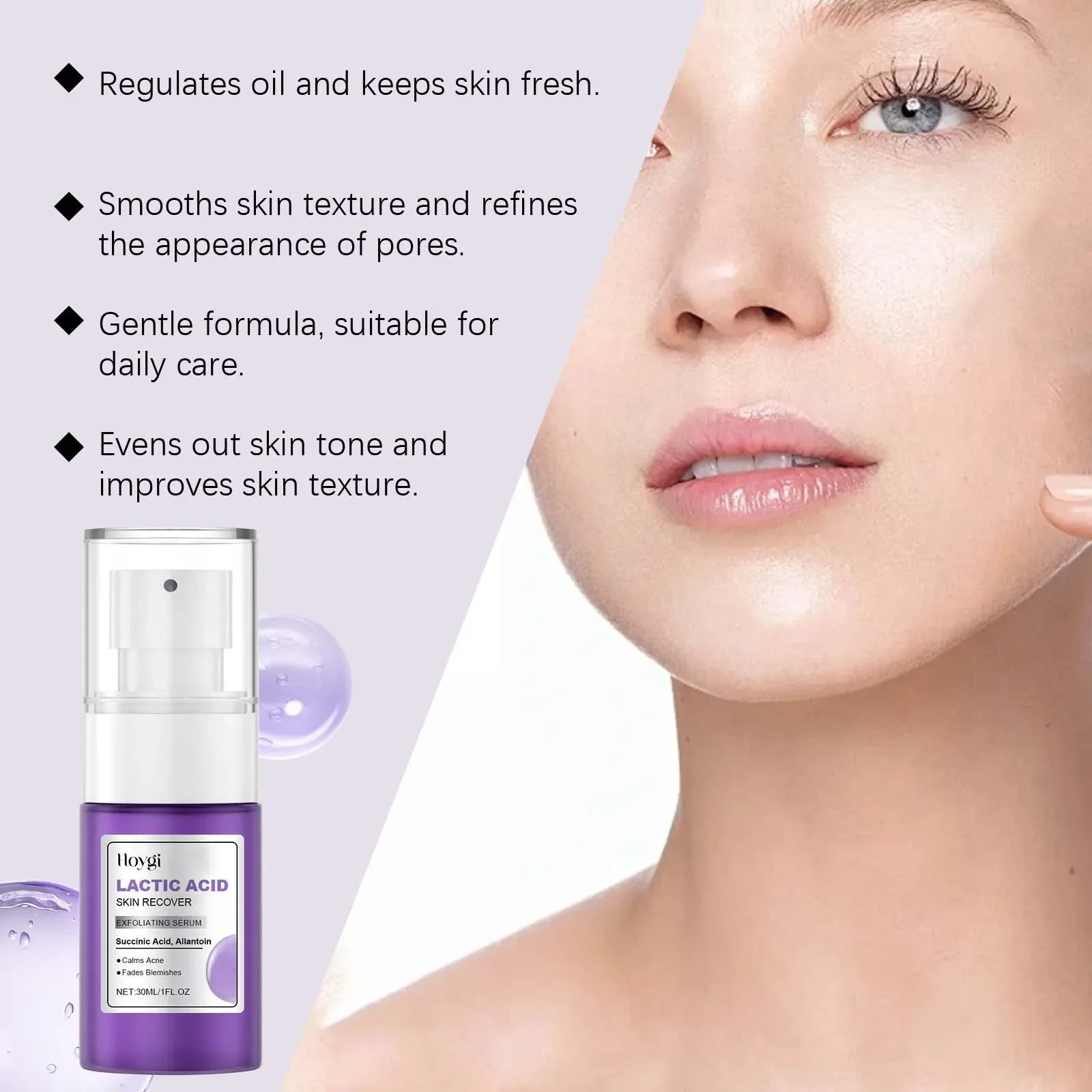 Hoygi Lactic Acid Exfoliating Serum – Anti-Acne, Brightening, 30ml