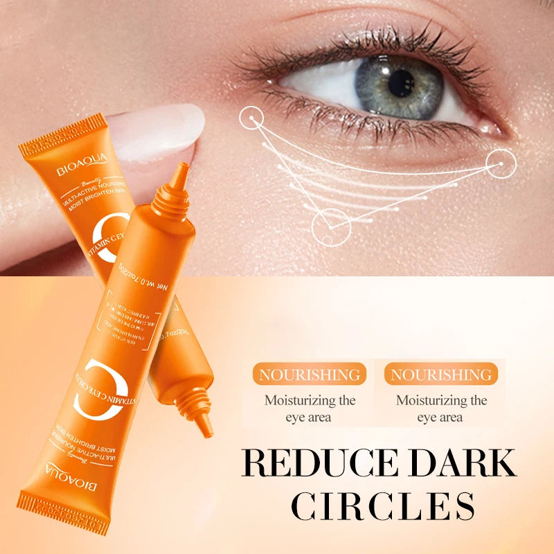 BIOAQUA Vitamin C Eye Cream 20g – Anti-Dark Circles, Puffiness & Hydration