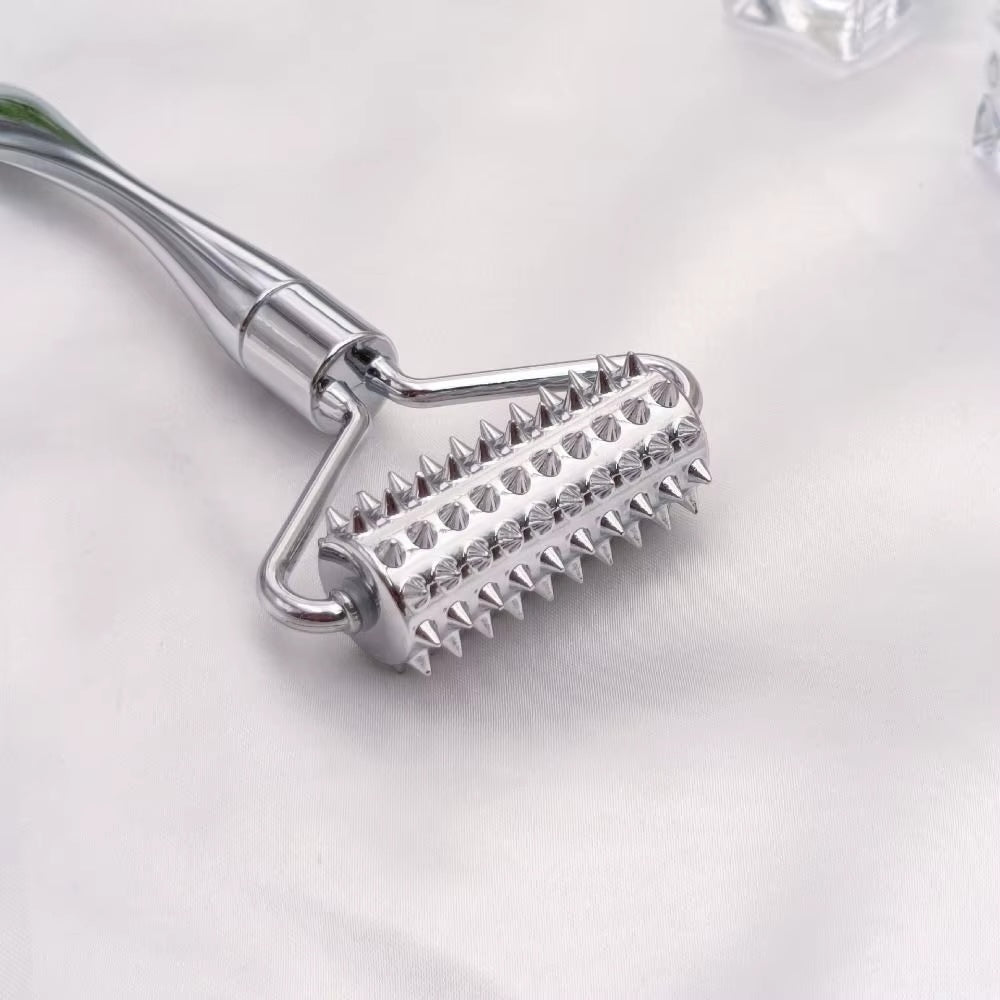 Spa Thin Lift Gua Sha – Zinc Alloy Face Slimming Tool & Wrinkle Relief Massager with Roller and Mask Spatula