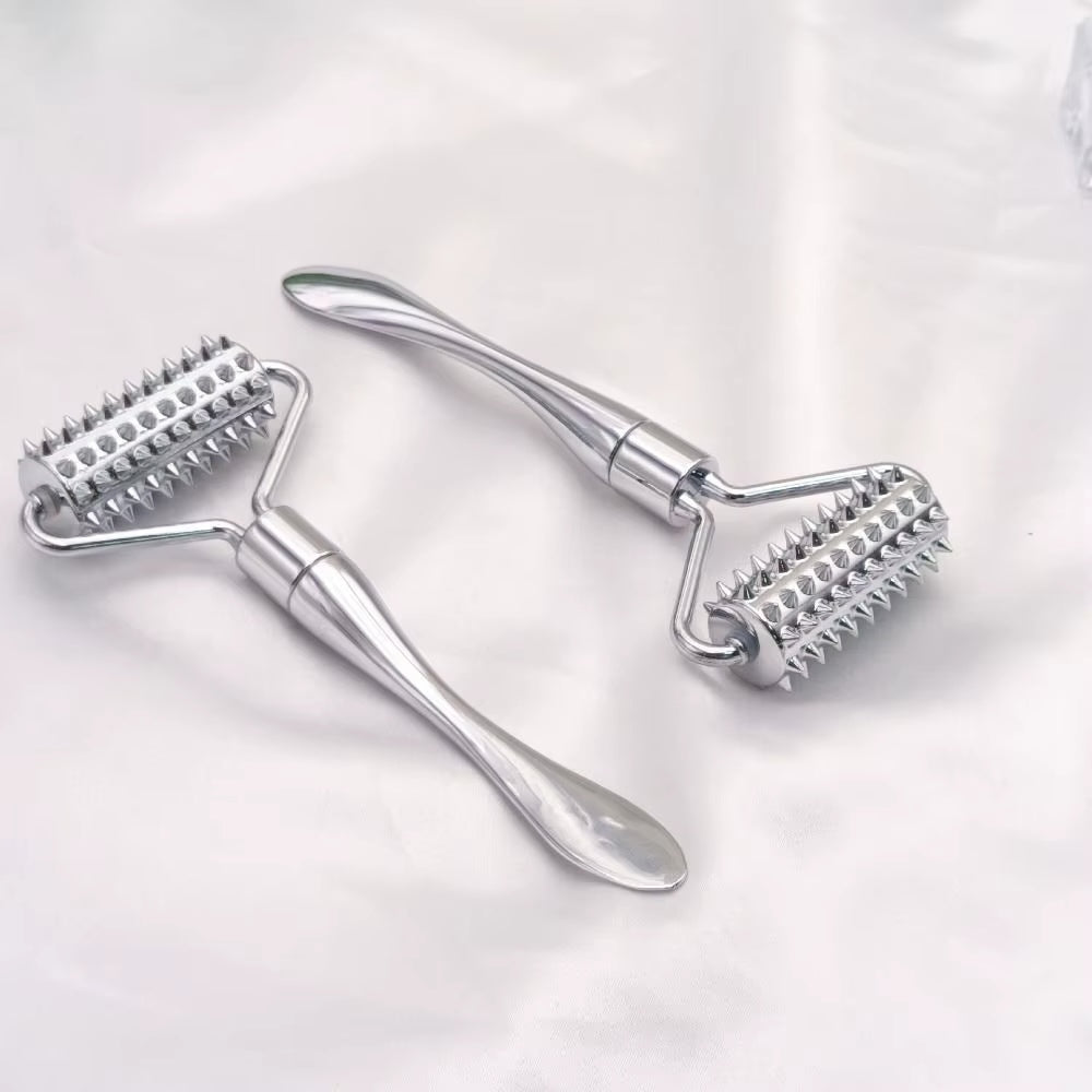 Spa Thin Lift Gua Sha – Zinc Alloy Face Slimming Tool & Wrinkle Relief Massager with Roller and Mask Spatula
