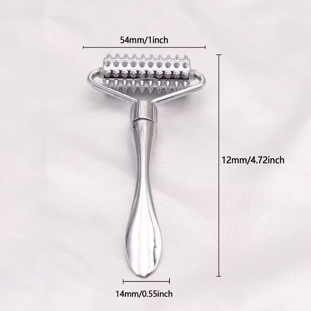 Spa Thin Lift Gua Sha – Zinc Alloy Face Slimming Tool & Wrinkle Relief Massager with Roller and Mask Spatula