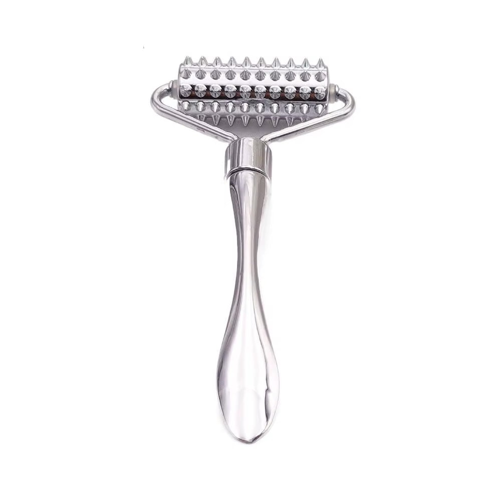 Spa Thin Lift Gua Sha – Zinc Alloy Face Slimming Tool & Wrinkle Relief Massager with Roller and Mask Spatula
