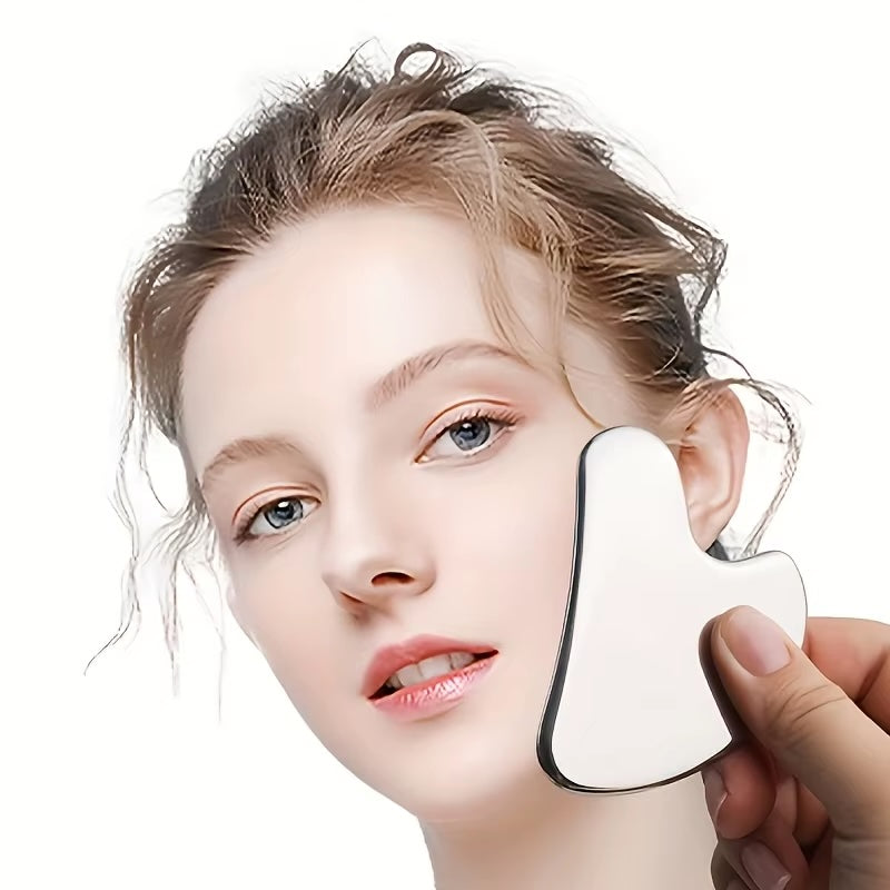 Stainless Steel Gua Sha Tool – Heart & Triangle Design for Facial Massage & Lymphatic Drainage