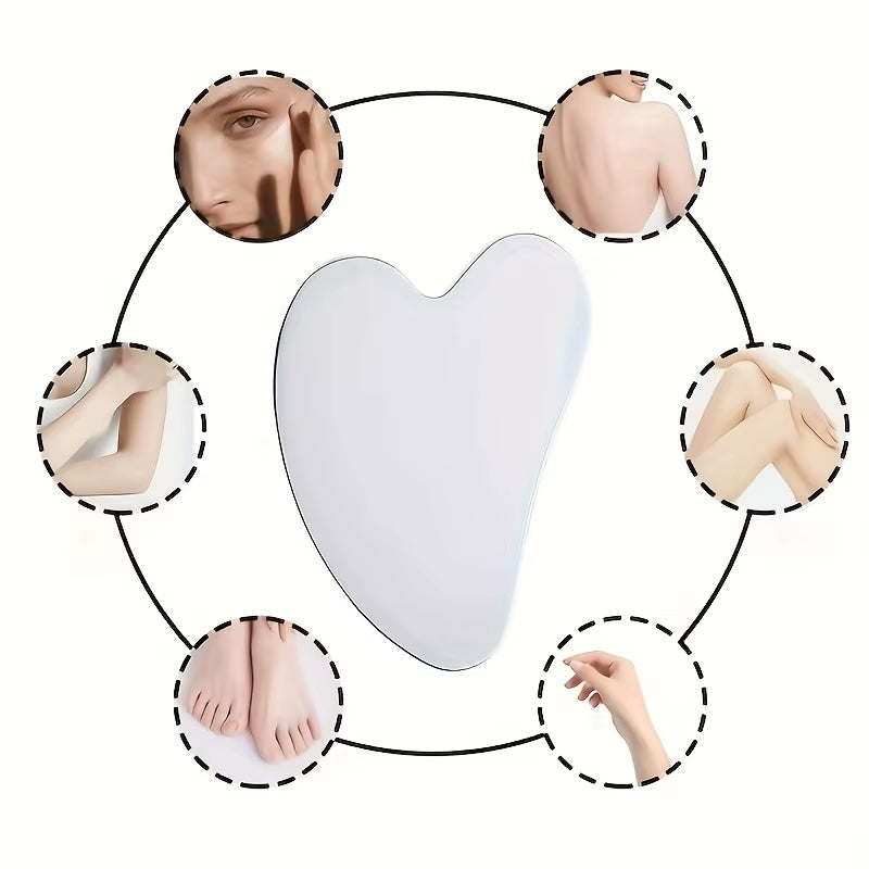 Stainless Steel Gua Sha Tool – Heart & Triangle Design for Facial Massage & Lymphatic Drainage