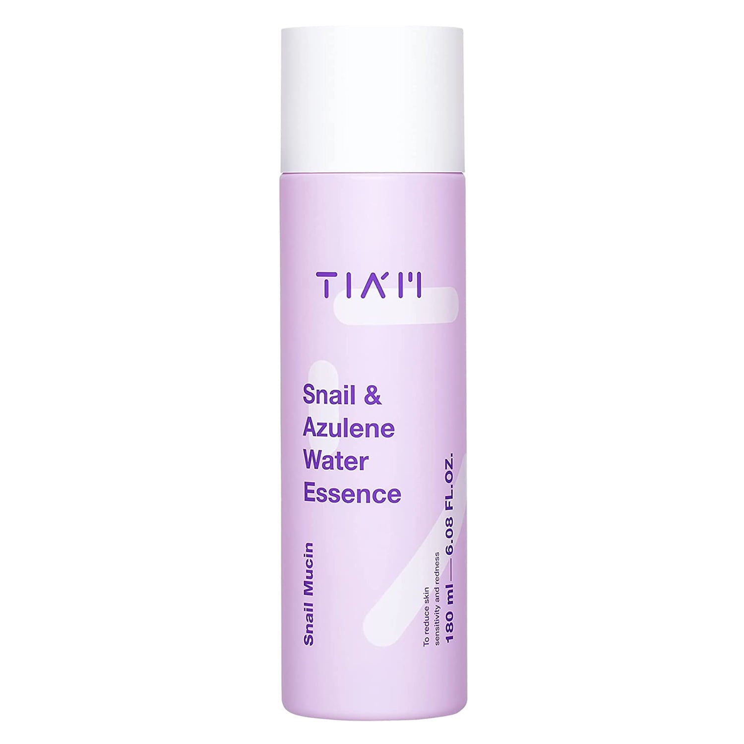 Tiam Snail & Azulene Water Essence bottle, calming toner-essence for sensitive skin, 180ml.