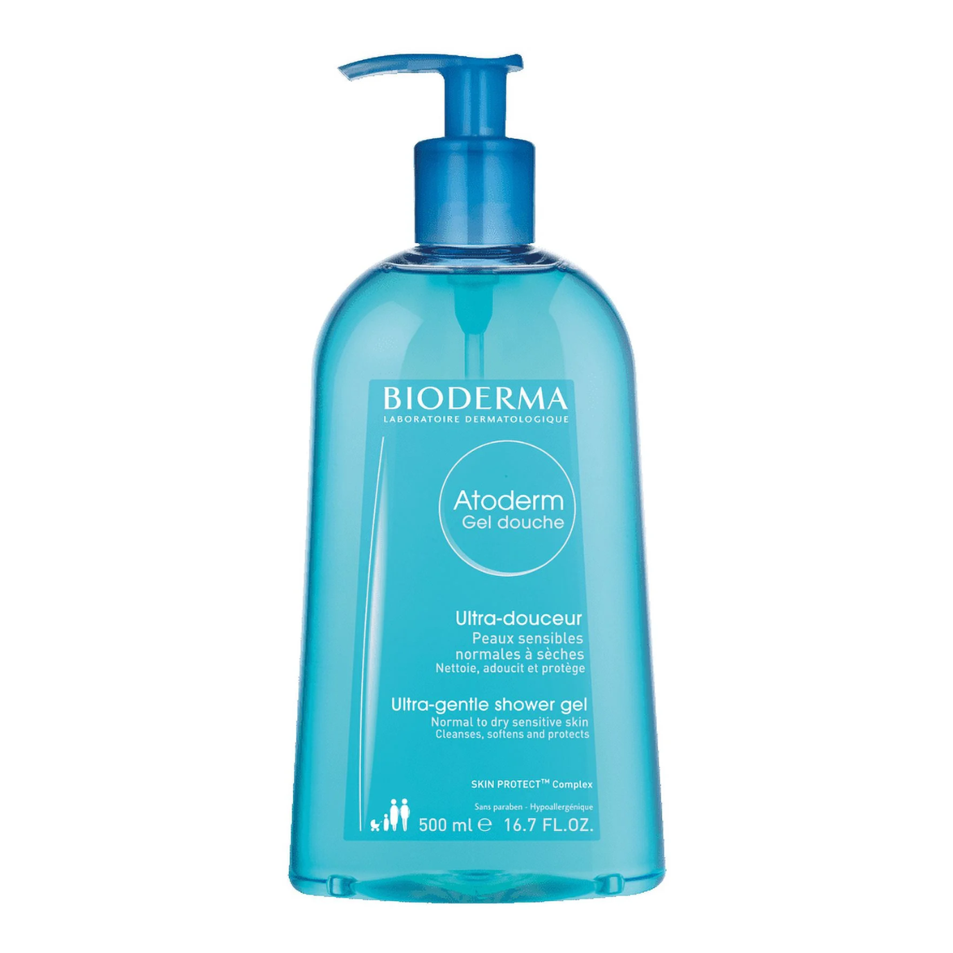 Bioderma Atoderm Shower Gel 16.7 FL.OZ – Gentle Moisturizing Body & Face Wash for Normal to Dry Sensitive Skin, Family Size Cleanser