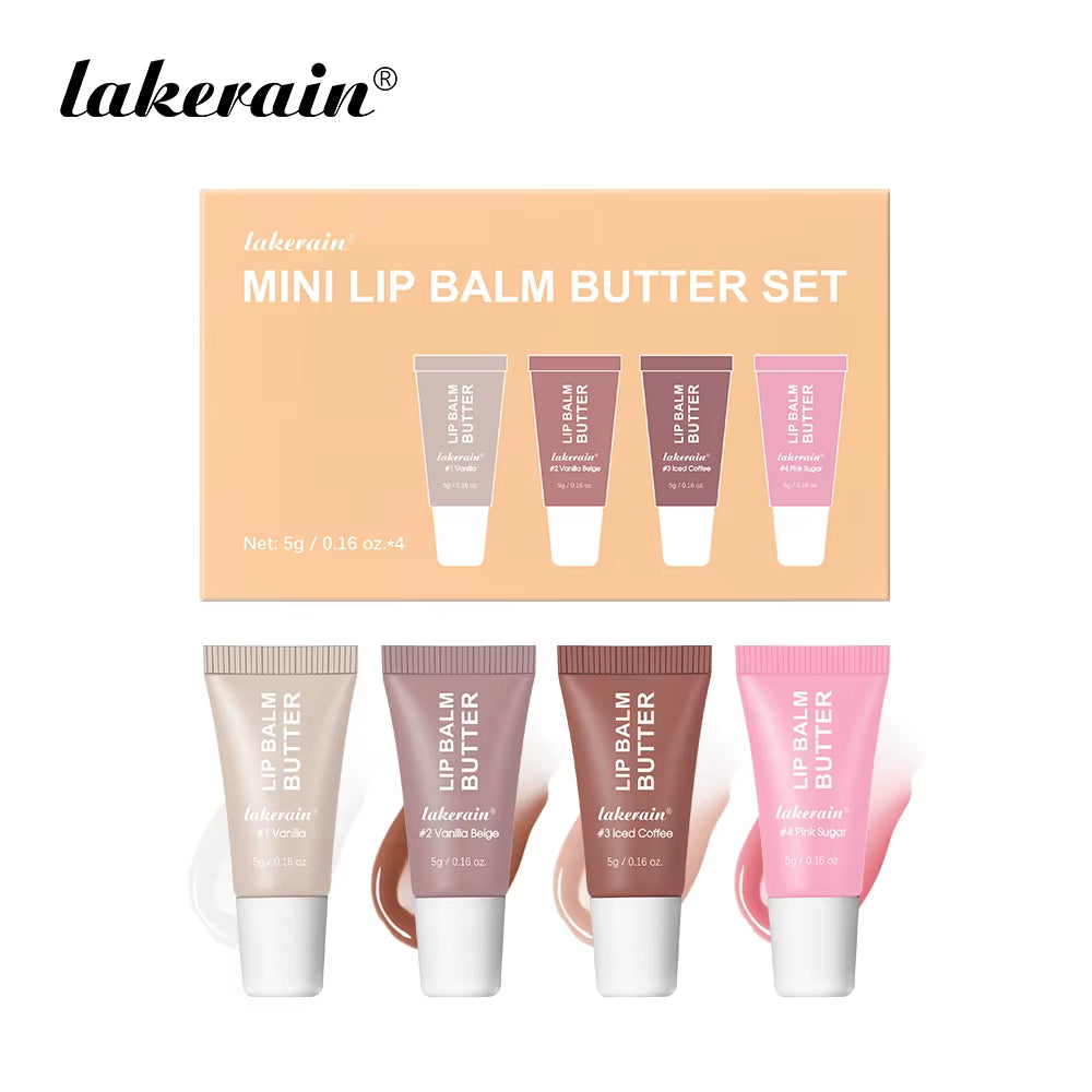 Lakerain Summer Butter Mini Lip Balm Travel Kit – Tinted, Buttery Moisturizing Lip Care Set for All Skin Types