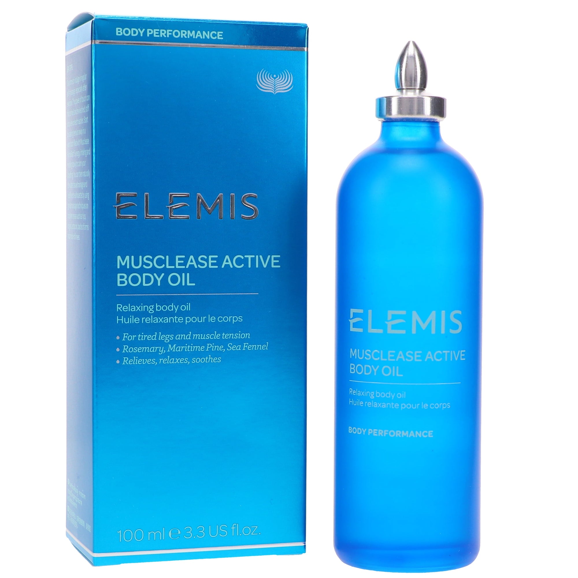ELEMIS Musclease Active Body Oil – Fast-Absorbing, Muscle-Relaxing Body Oil with Maritime Pine and Sea Buckthorn (3.3 fl oz)