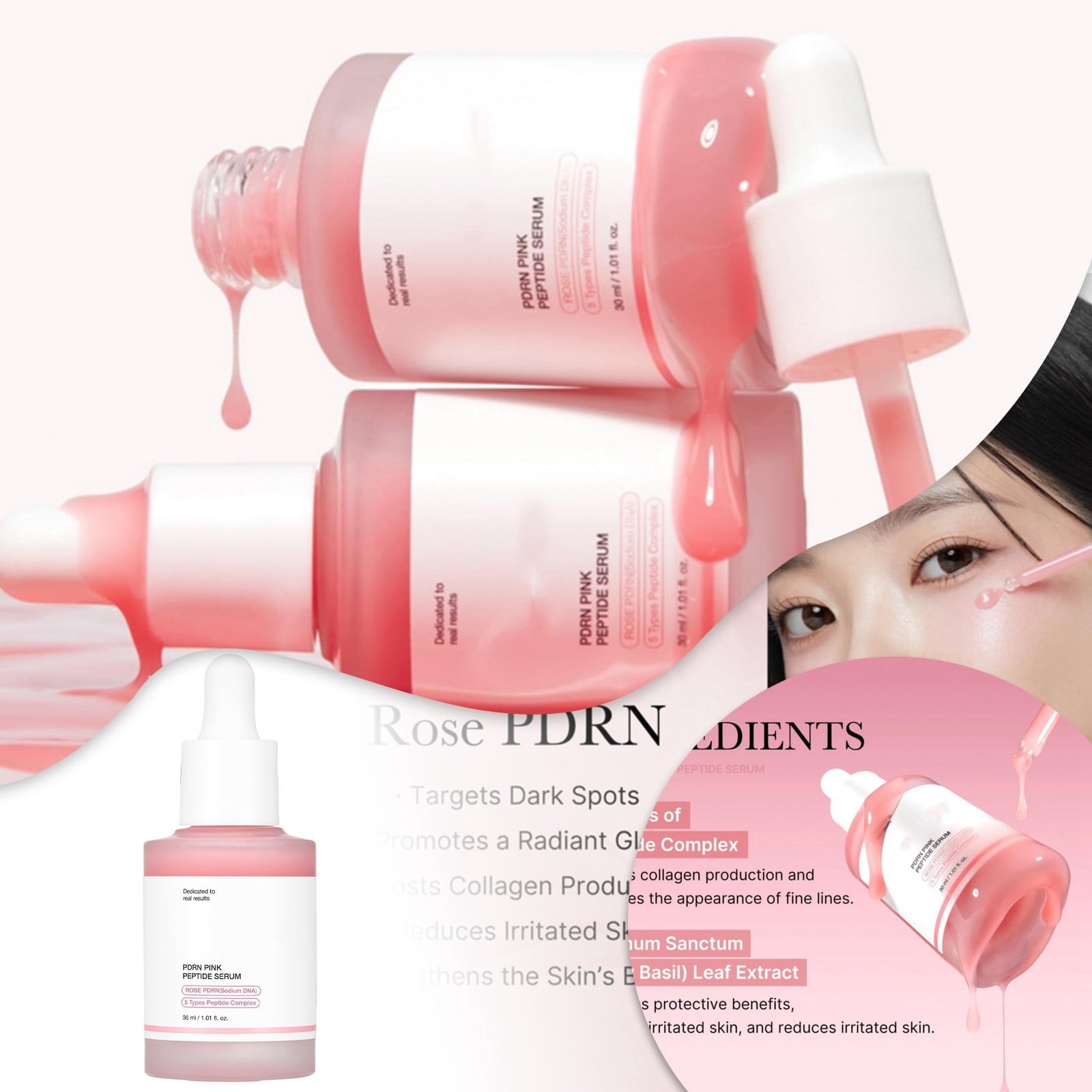 Medicube PDRN Pink Peptide Serum & Collagen Jelly Cream Set – Brightening, Firming, Overnight Hydration & Peel-Off Facial Mask with Niacinamide & Hydrolyzed Collagen
