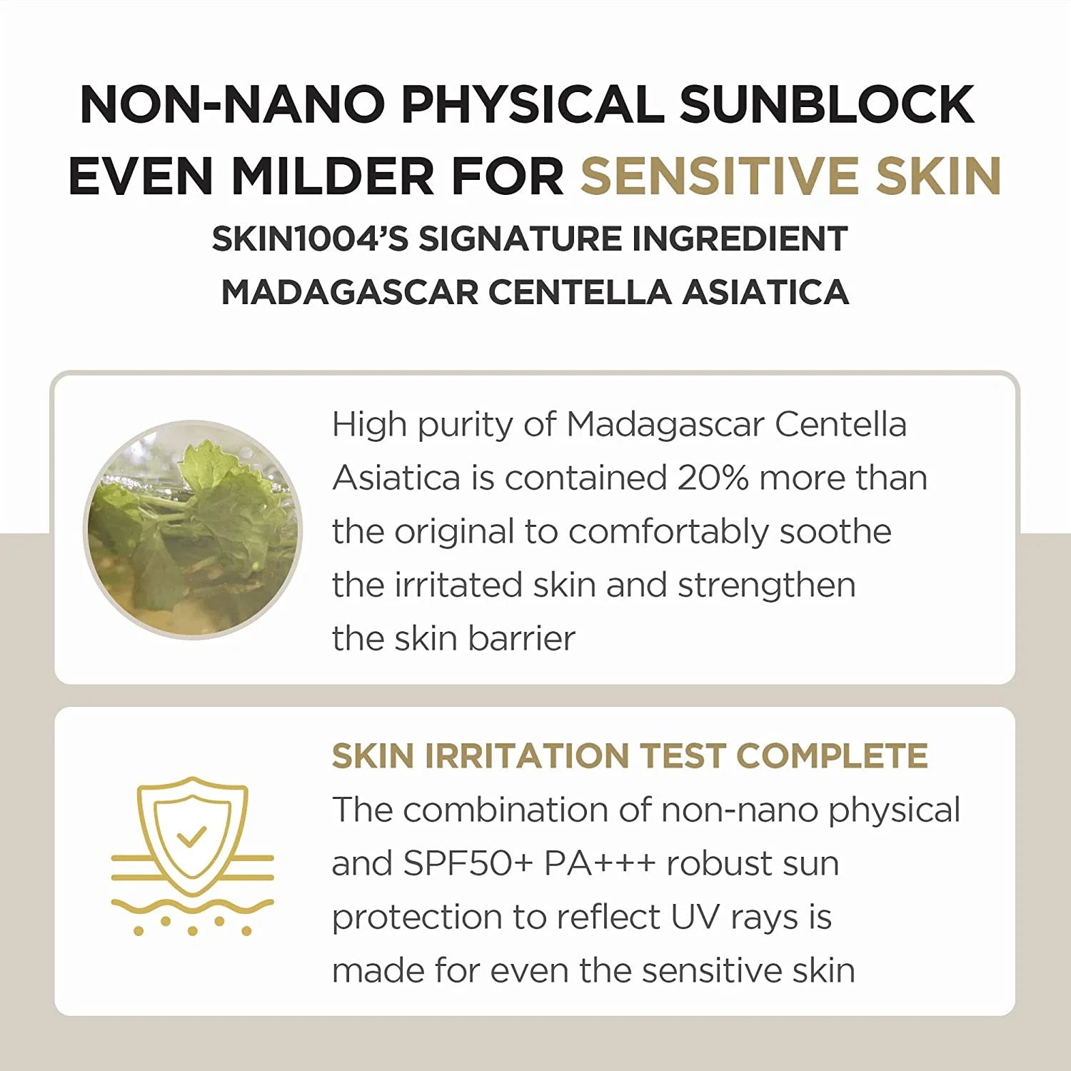 SKIN1004 Madagascar Centella Air-Fit Suncream Plus SPF 50+ PA++++ | Lightweight Daily Sun Protection for Sensitive Skin – 50ml / 1.69 fl oz