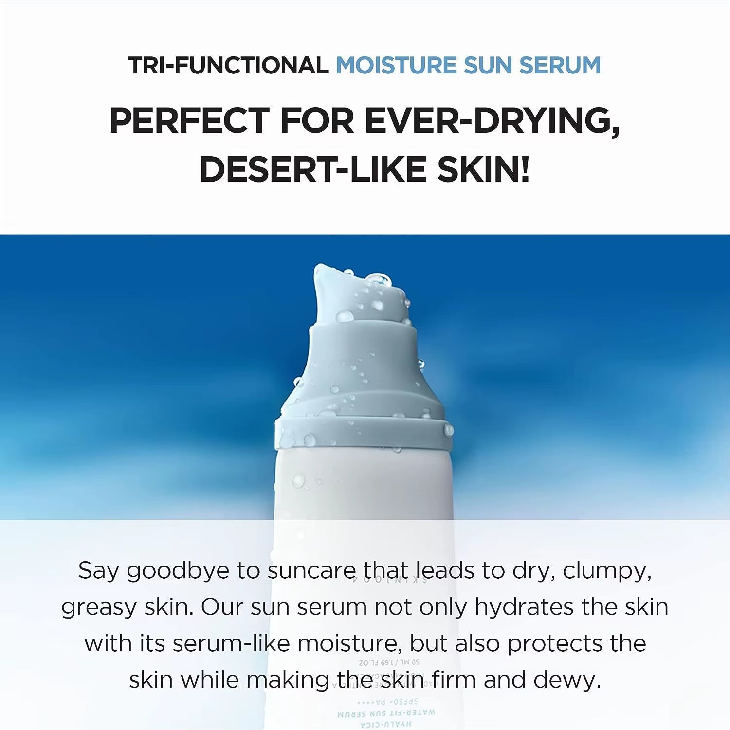 SKIN1004 Hyaluronic Acid Centella Water-Based Sunscreen SPF50+ PA++++ – Lightweight, Hydrating, 50ml