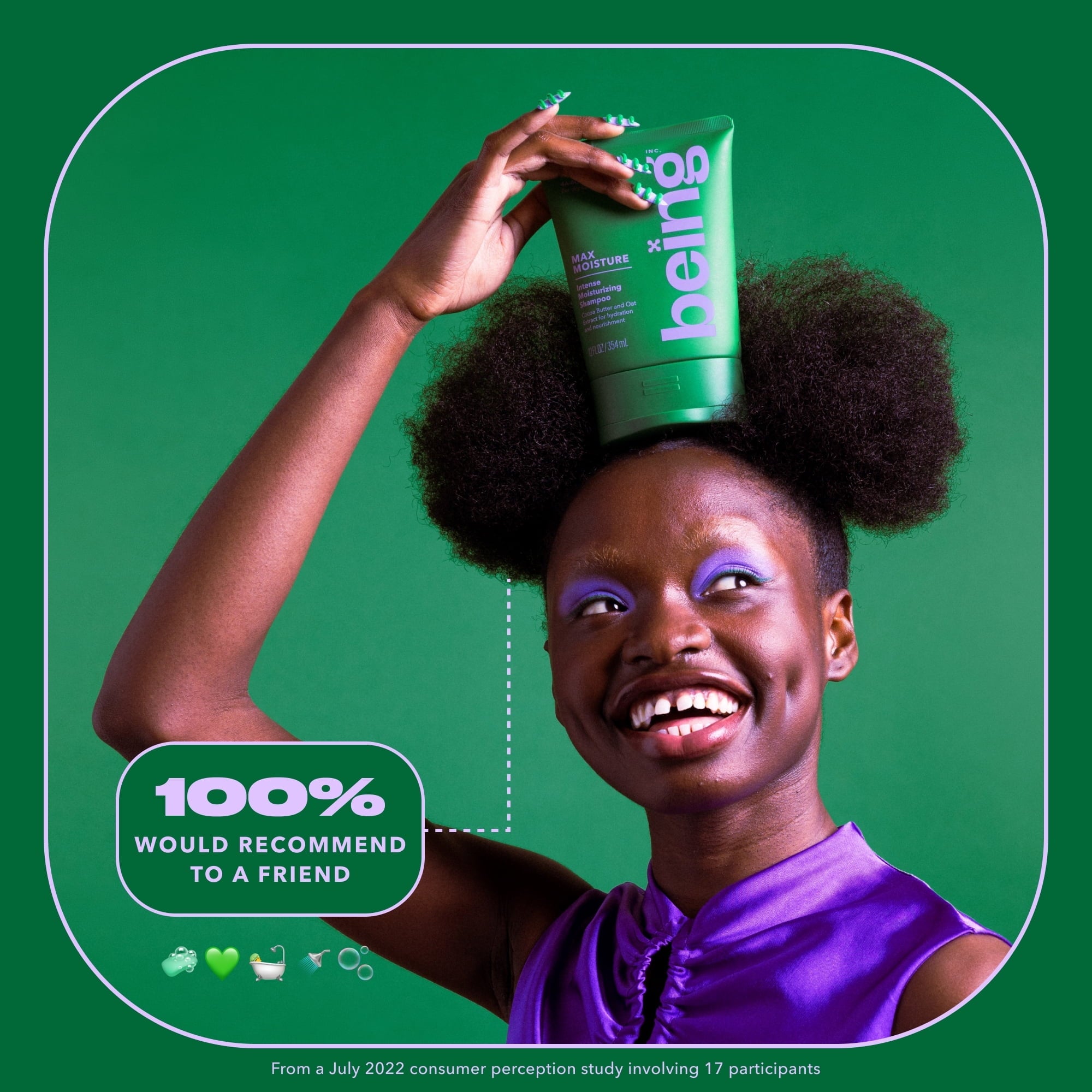 Being MAX MOISTURE Moisturizing Shampoo – For Dry Hair & Coils with Cocoa & Oat Extract, 12 fl oz