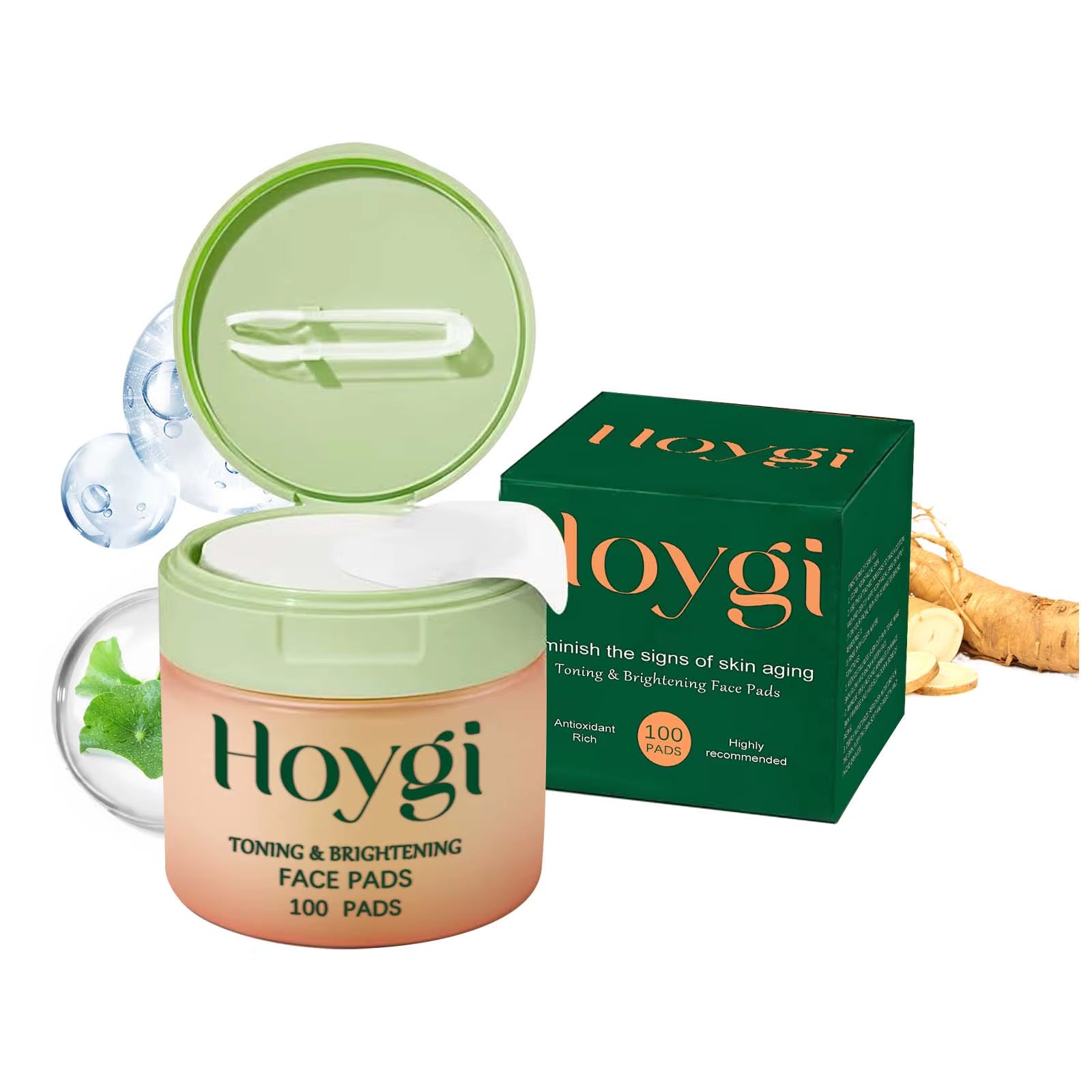 Hoygi Centella Asiatica Facial Pads – 100 Pads | Moisturizing, Anti-Acne, Skin Soothing & Repair