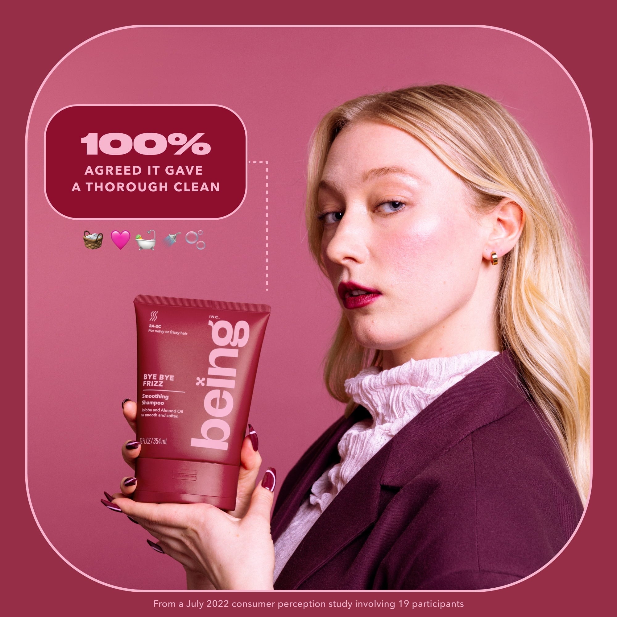 Being BYE BYE FRIZZ Smoothing Shampoo – Anti-Frizz Shampoo with Jojoba & Almond Oil, 12 fl oz